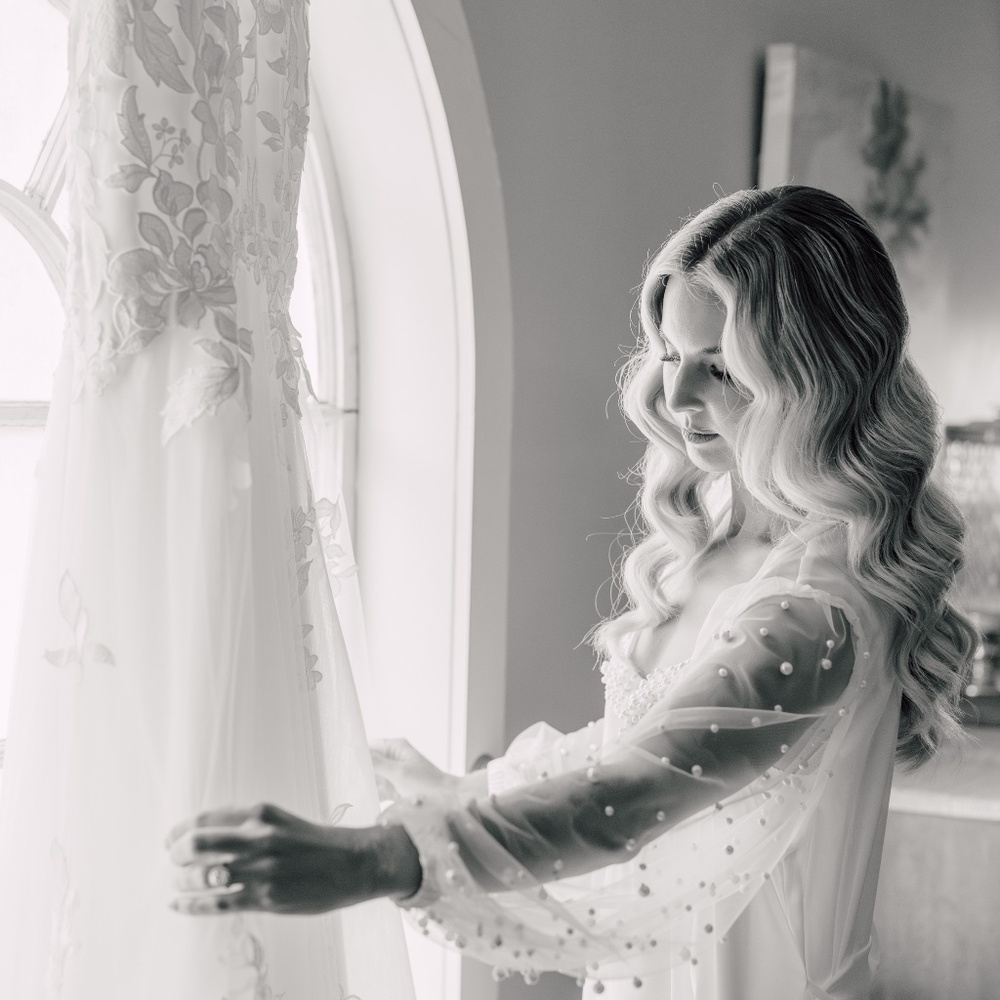 TheROBEua Pearl Slip Dress AND Pearl Robe with matching pearl slides